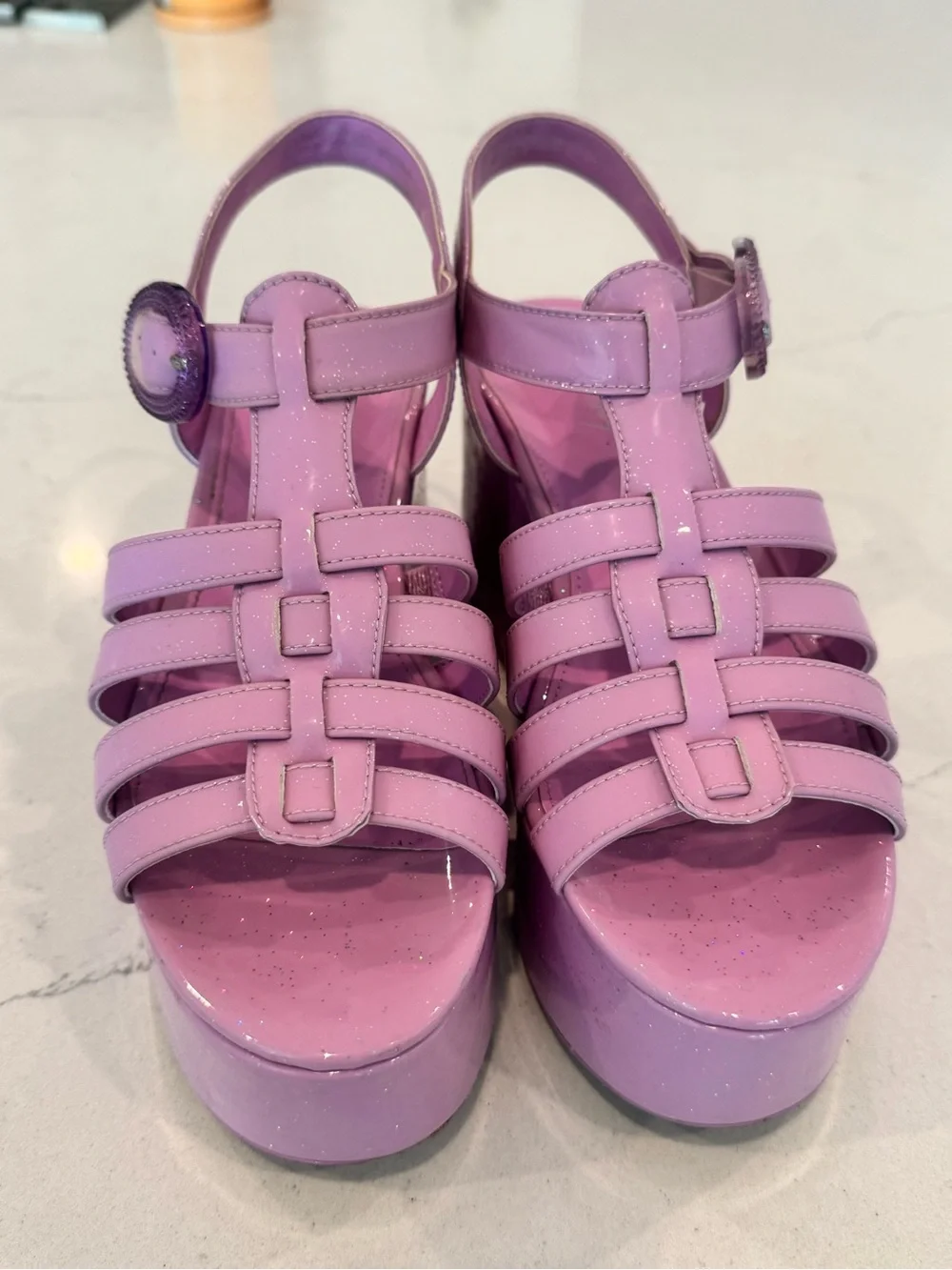 Circus by Sam Edelman Lavender Glitter Platform Wedge Sandals